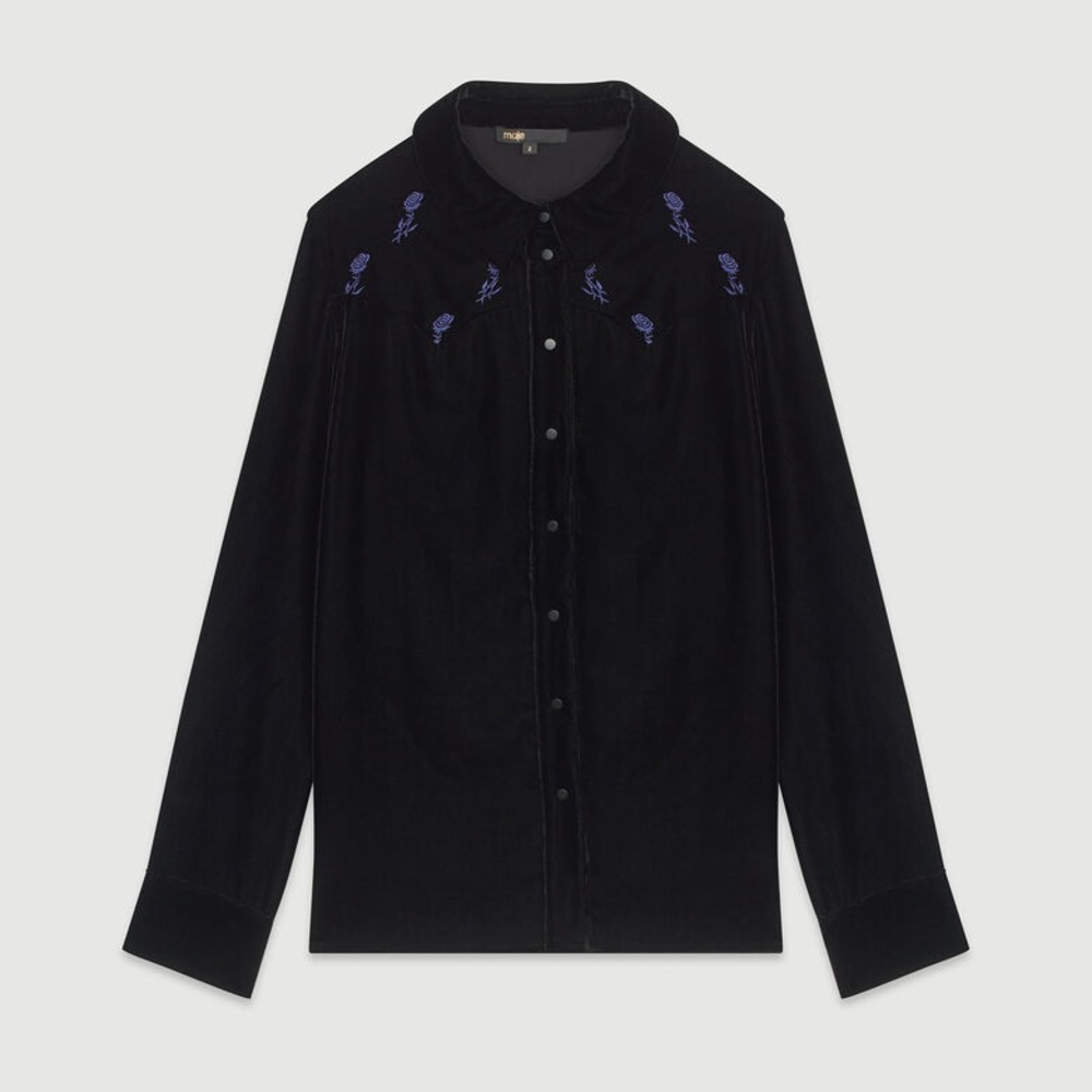 Maje Castina Velvet Shirt